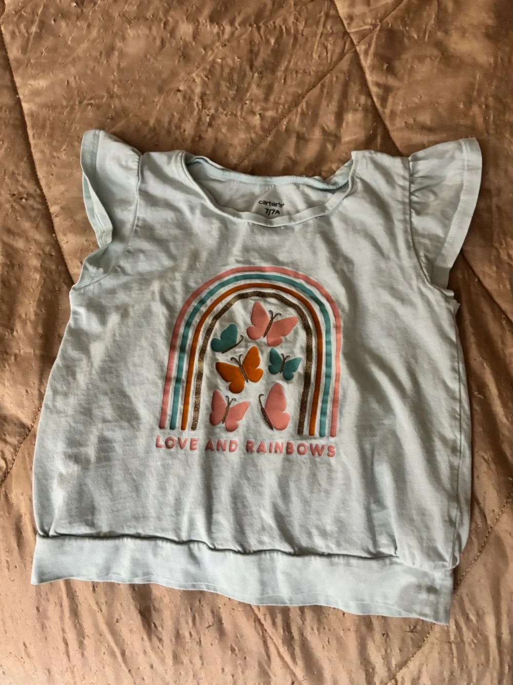 Carter's Light Blue Rainbow & Butterfly Two-Piece Dress Set